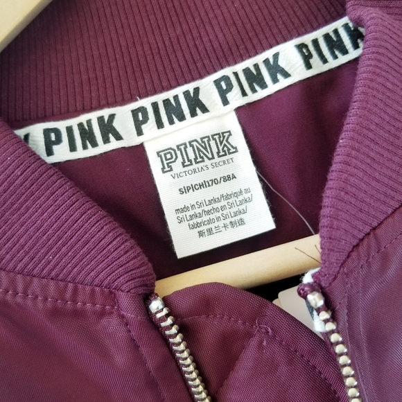 Victoria's Secret PINK Flight Jacket Bomber Jacket Vintage Zip up Nylon NWT - Picture 12 of 14